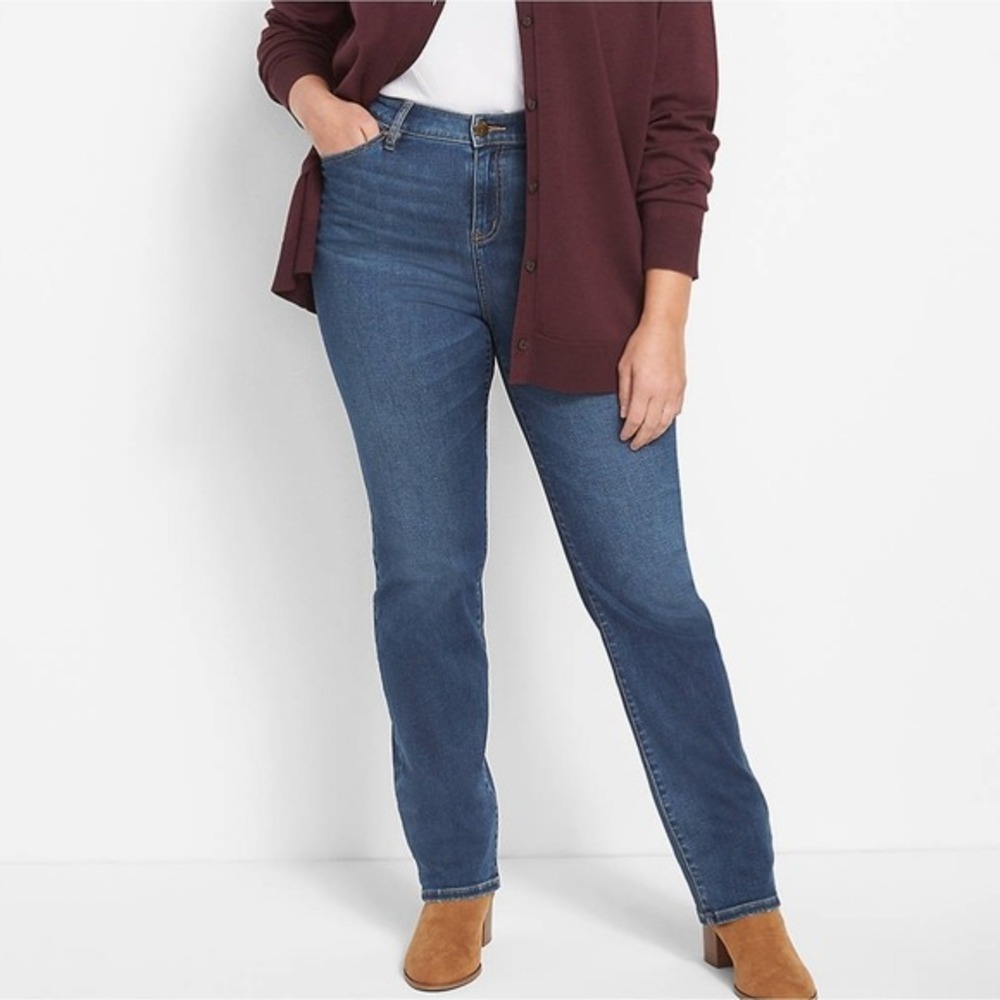 Lane Bryant Flex Magic High Rise Straight Medium Wash Stretch Jeans Plus 22 24